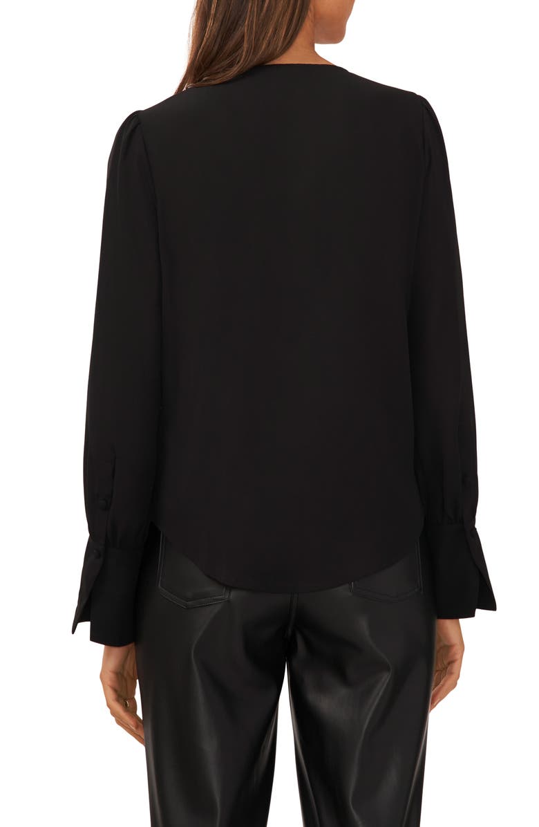 Halogen<sup>®</sup> Wrap Front Long Sleeve Blouse, Alternate, color,
