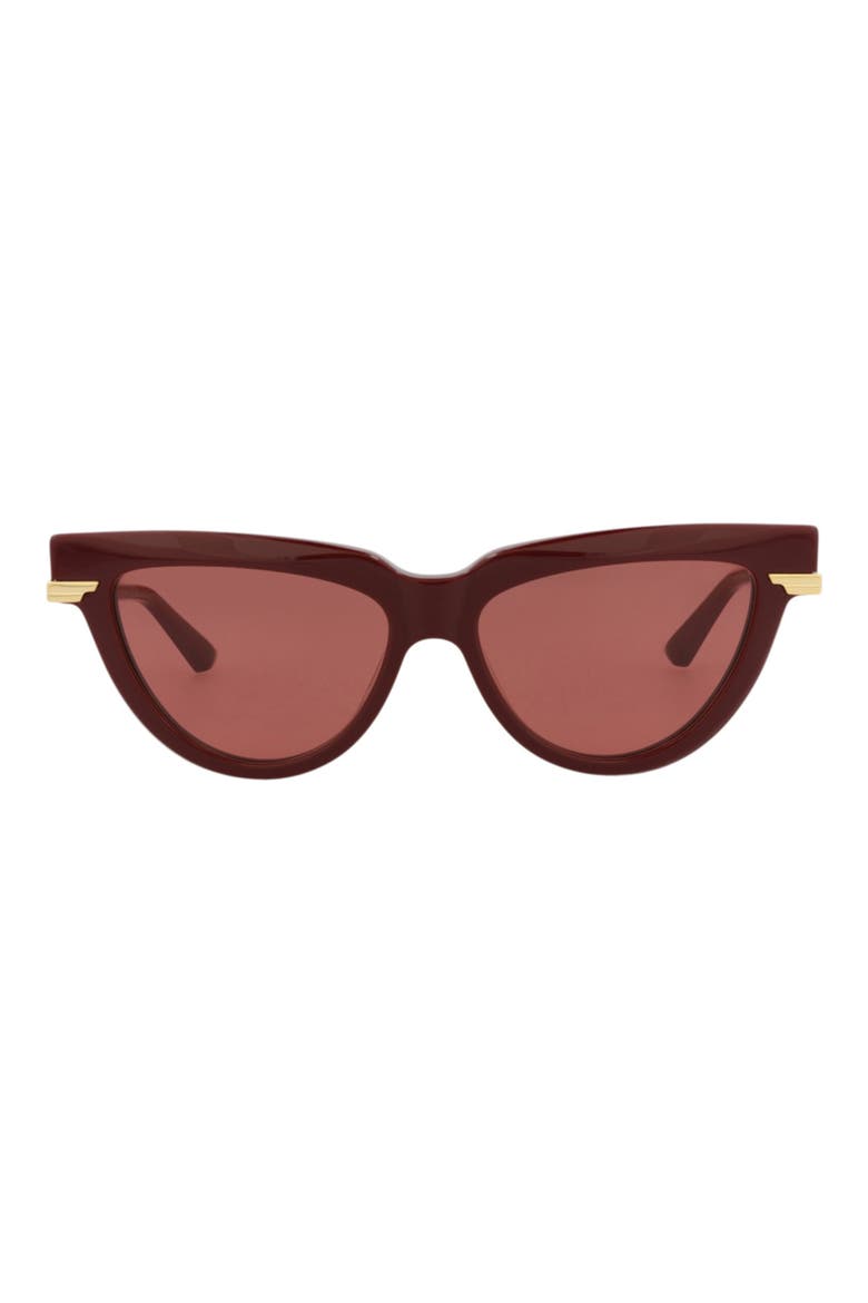 54mm Cat Eye Sunglasses, Main, color, BURGUNDY GOLD RED