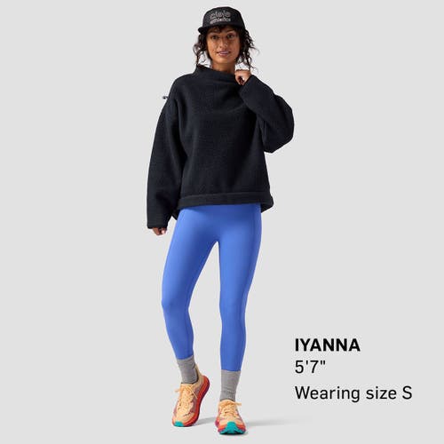Backcountry Wander Pile-fleece Mock-neck Top In Black
