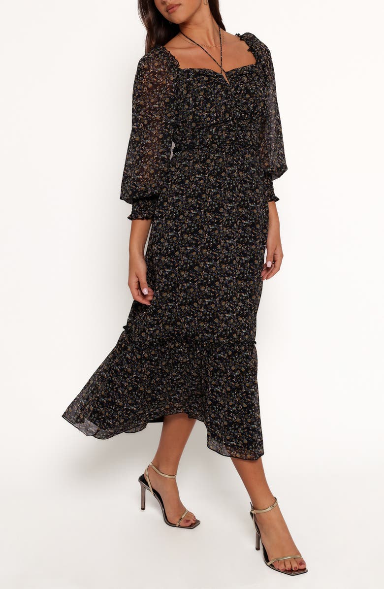 Kezia Floral Long Sleeve Midi Dress