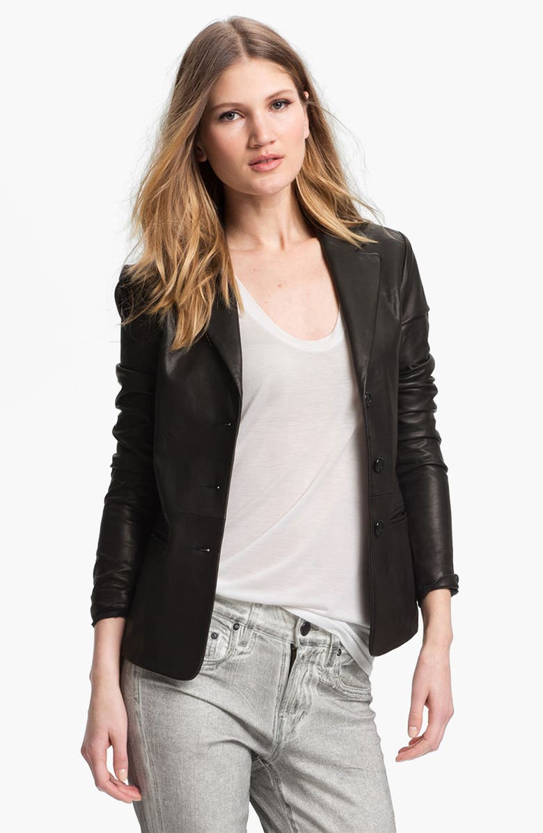 Vince Leather Blazer, Main, color,