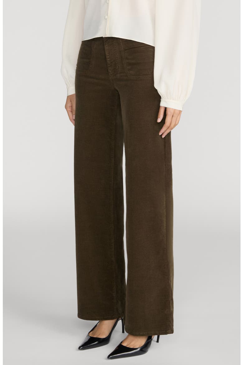 Le Slim Palazzo Patch Pocket High Waist Wide Leg Corduroy Jeans, Alternate, color, RICH MILITARY