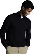 Charles Tyrwhitt Cotton Zip Neck Sweater