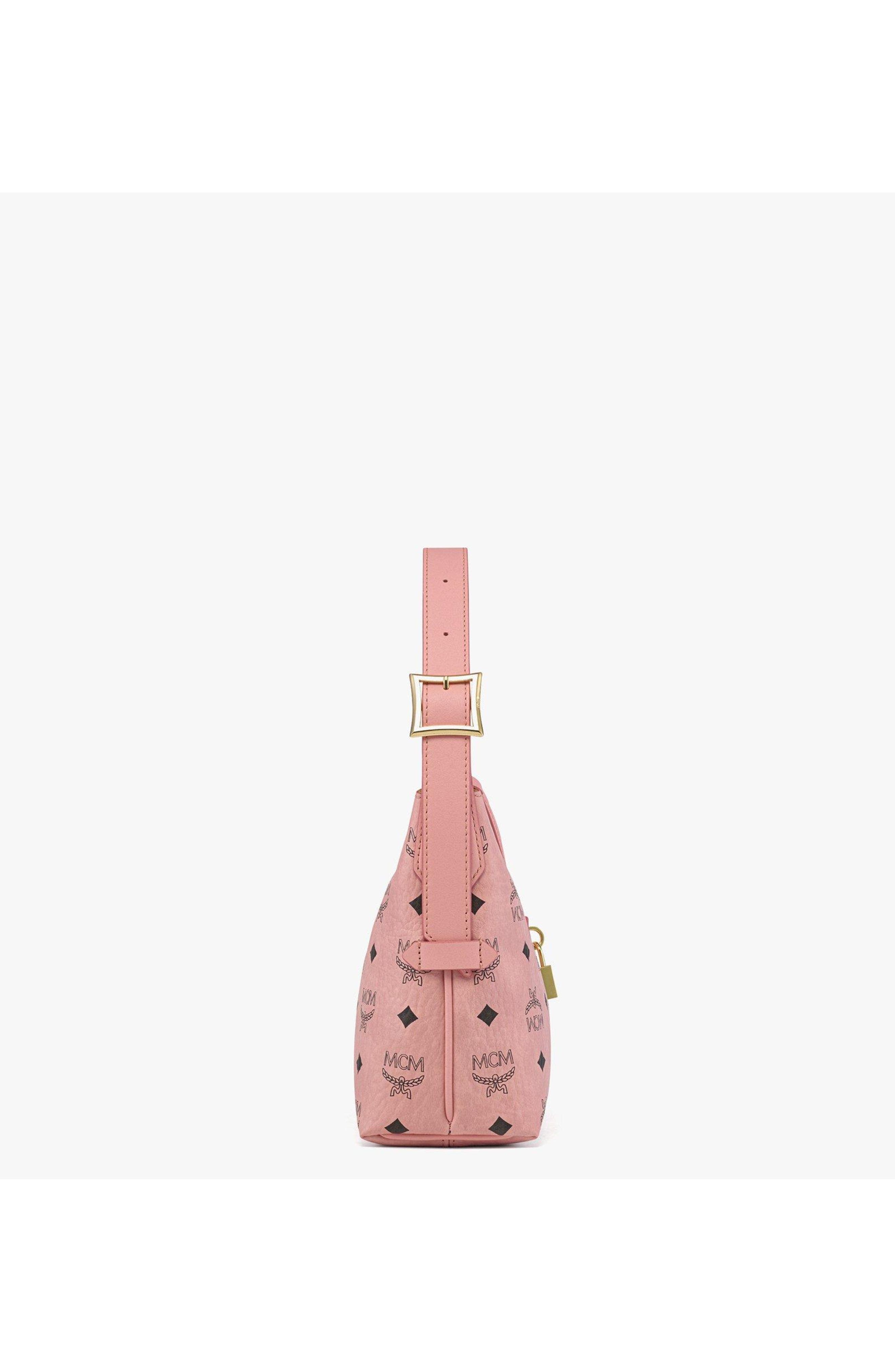 MCM Aren Hobo in Visetos, Alternate, color, Pink