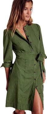Boden Long Sleeve Cotton Corduroy Shirtdress