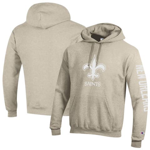 Men's Champion Oatmeal New Orleans Saints Powerblend Hoodie