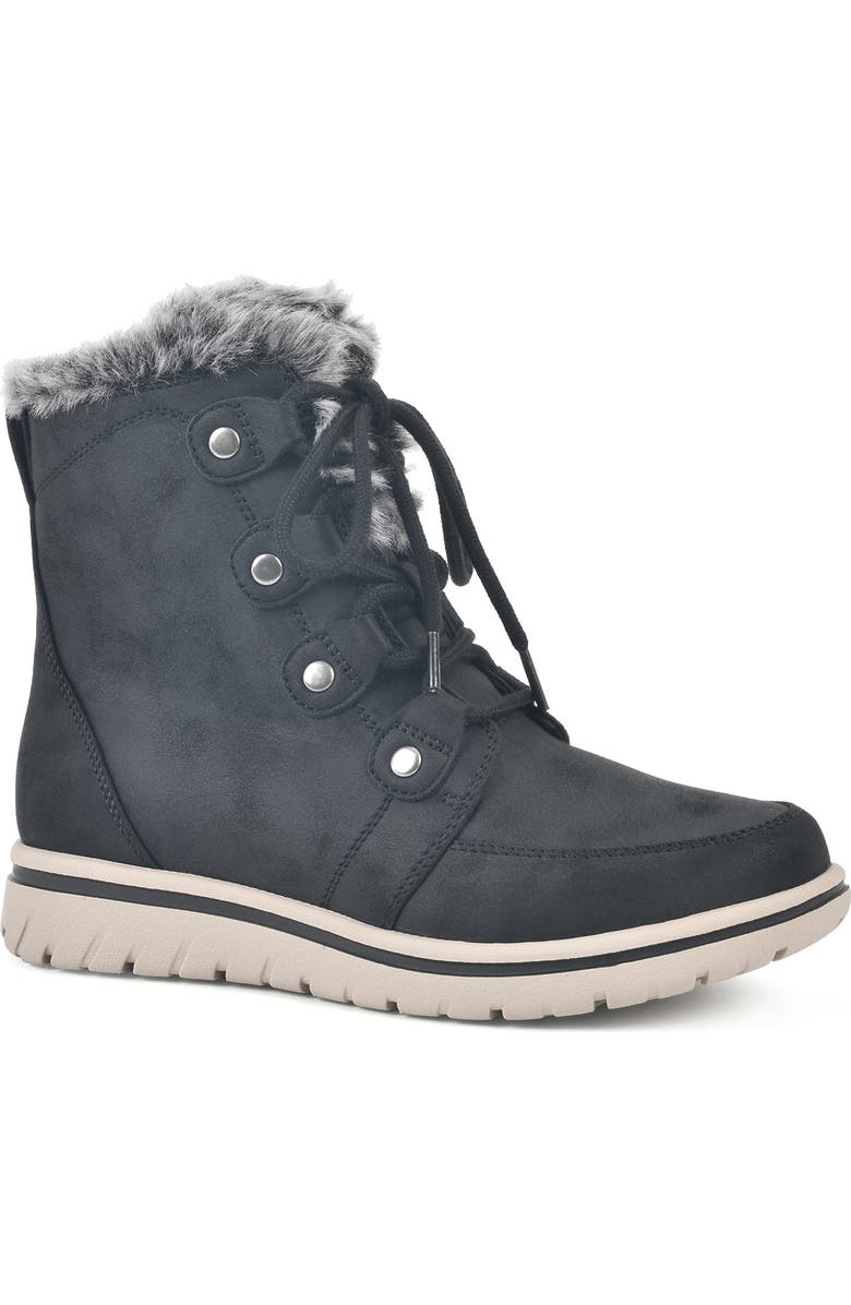 CLIFFS BY WHITE MOUNTAIN Faux Fur Lined Lace-Up Boot, Main, color,