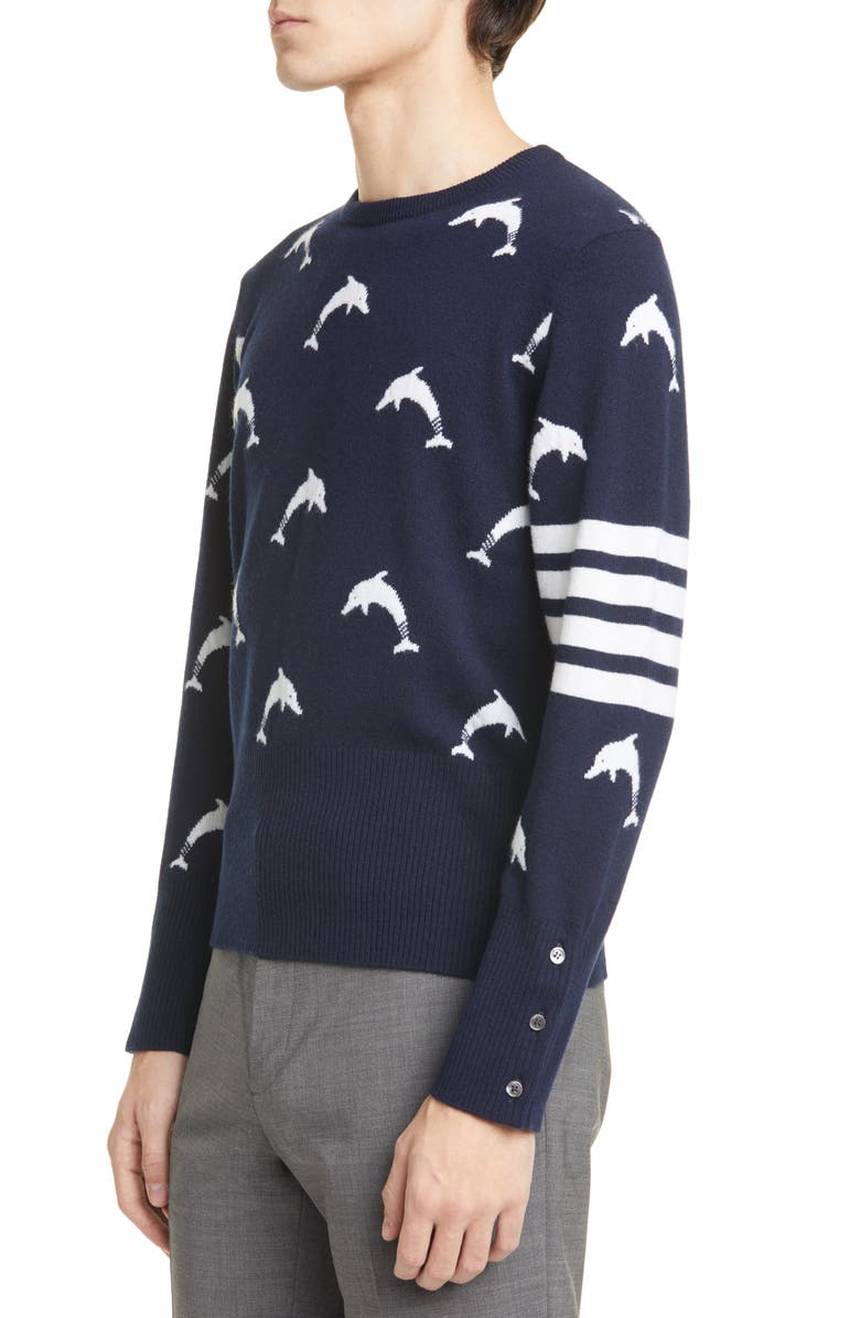 Thom Browne Dolphin Cashmere Sweater, Alternate, color,