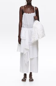 Bimba y Lola Embroidered Asymmetrical Handkerchief Jumpsuit
