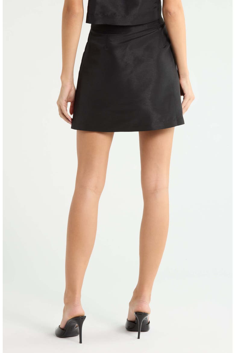 Hestia Taffeta Miniskirt, Alternate, color, BLACK
