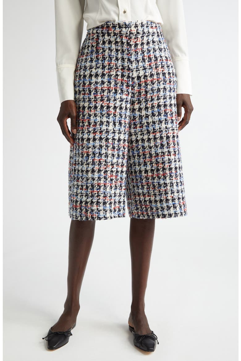 Americana Houndstooth Eyelash Tweed Shorts, Main, color, AMERICANA MULTI