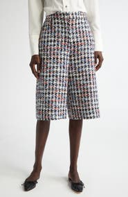 ST. JOHN Americana Houndstooth Eyelash Tweed Shorts