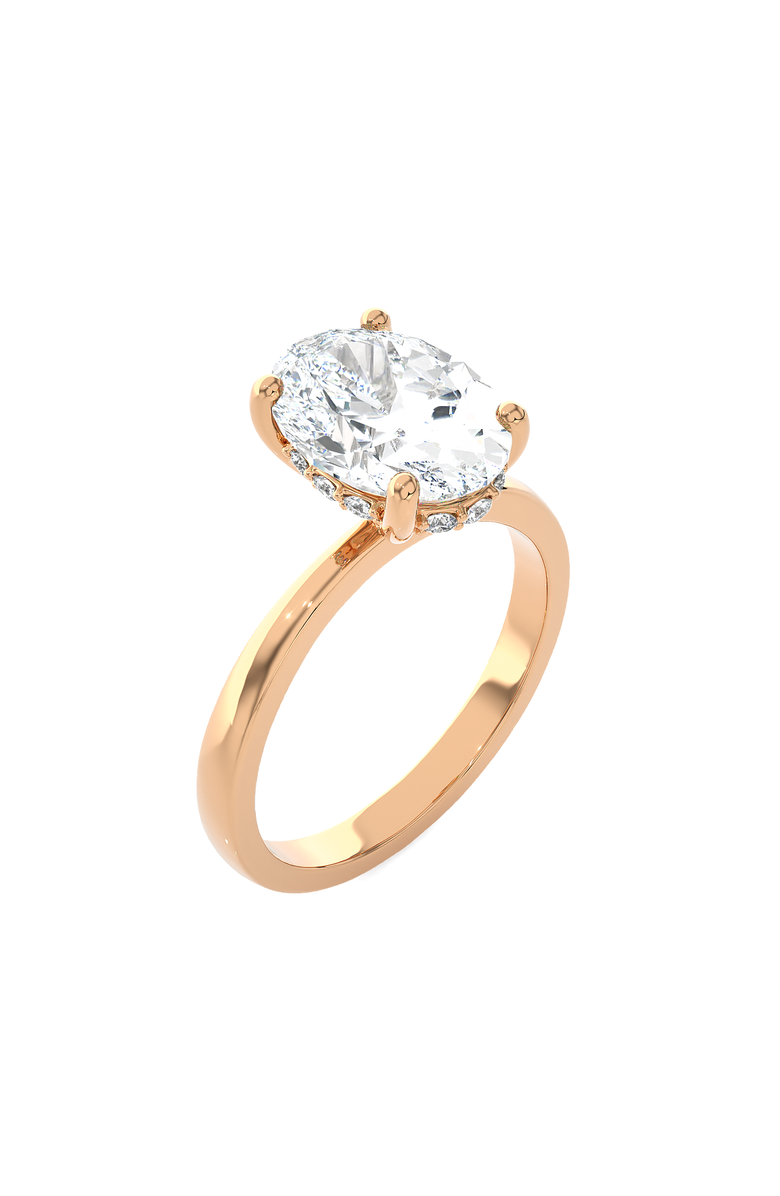 Bliss Diamond Certified 3.10Ct Oval Diamond HIdden Halo Engagement Ring 14k Gold Lab Grown, Alternate, color,