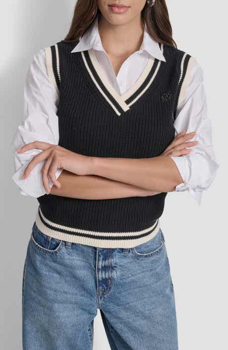 V-Neck Tipped Sweater Vest
