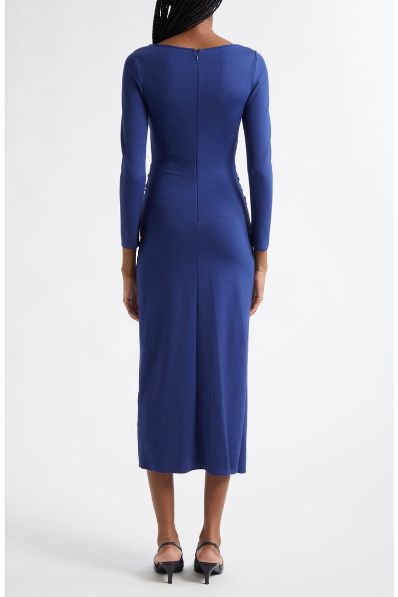 Punto Milano Gathered Waist Long Sleeve Maxi Dress, Alternate, color, COBALT BLUE