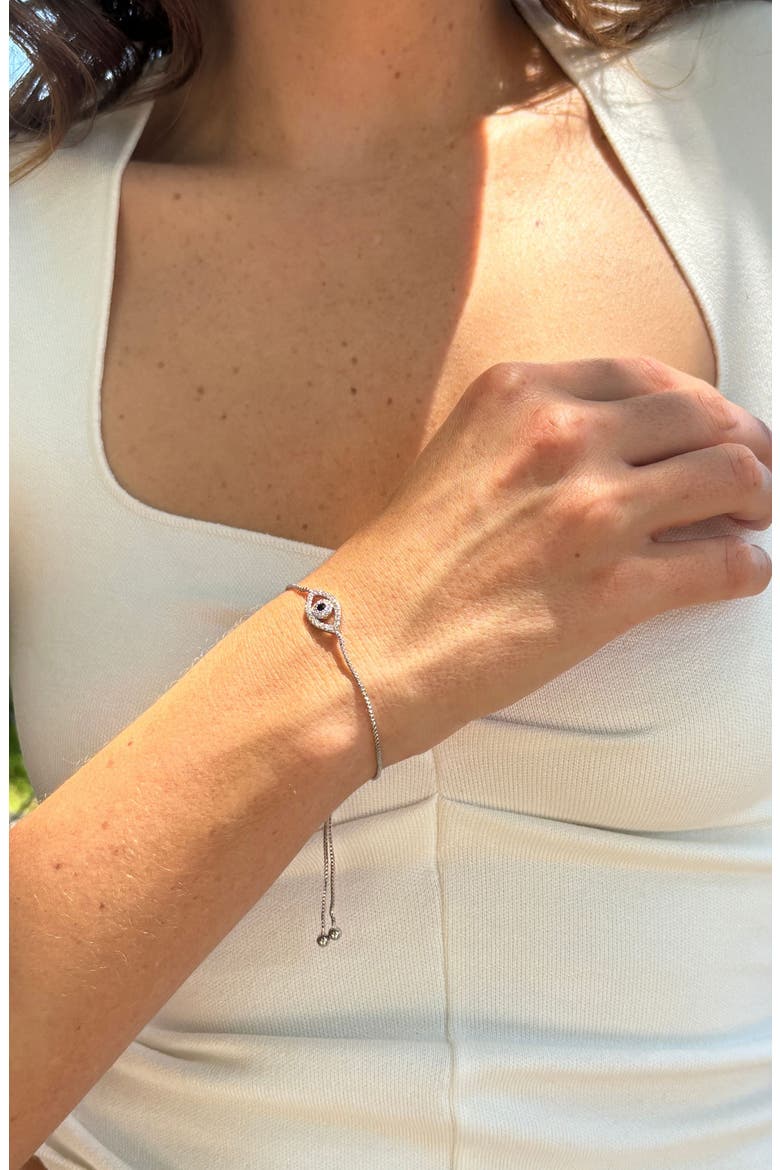 Set of 2 Evil Eye & Tennis Bracelets, Alternate, color, SILVER