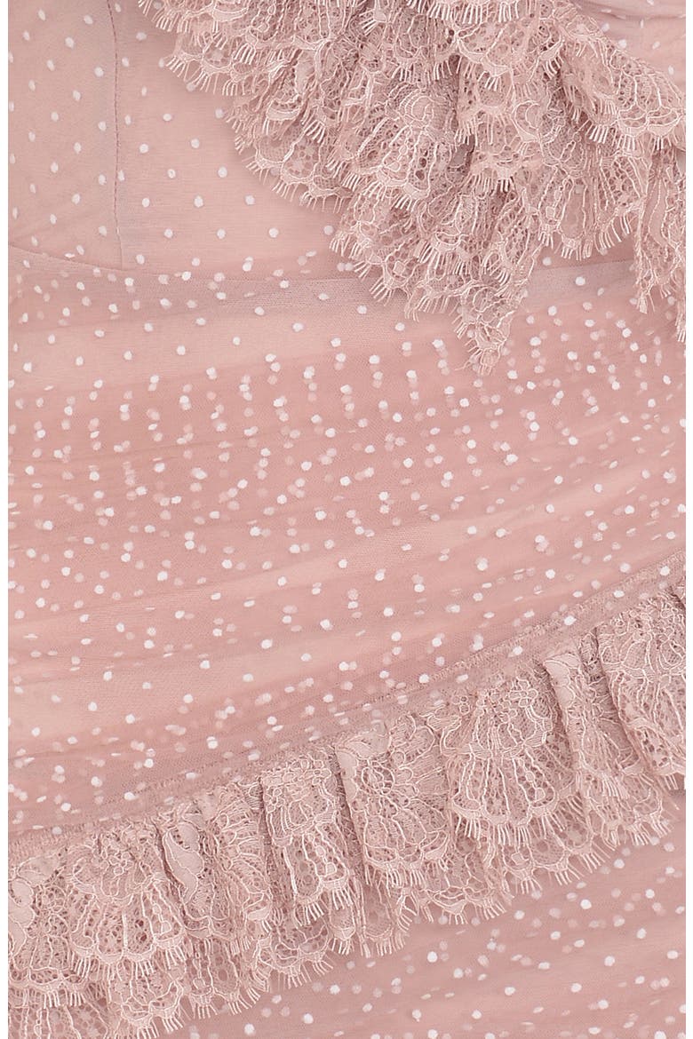 Sorrel Tulle Asymmetric Minidress, Alternate, color, BLUSH