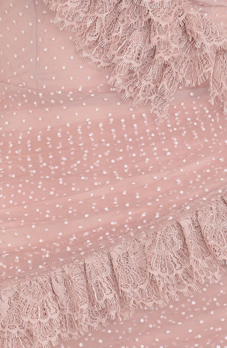 HOUSE OF CB Sorrel Tulle Asymmetric Minidress, Alternate, color, Blush