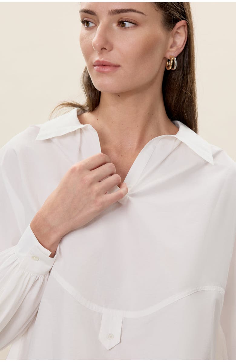 Rebecca Taylor Aisley Poplin Shirt, Alternate, color, Milk