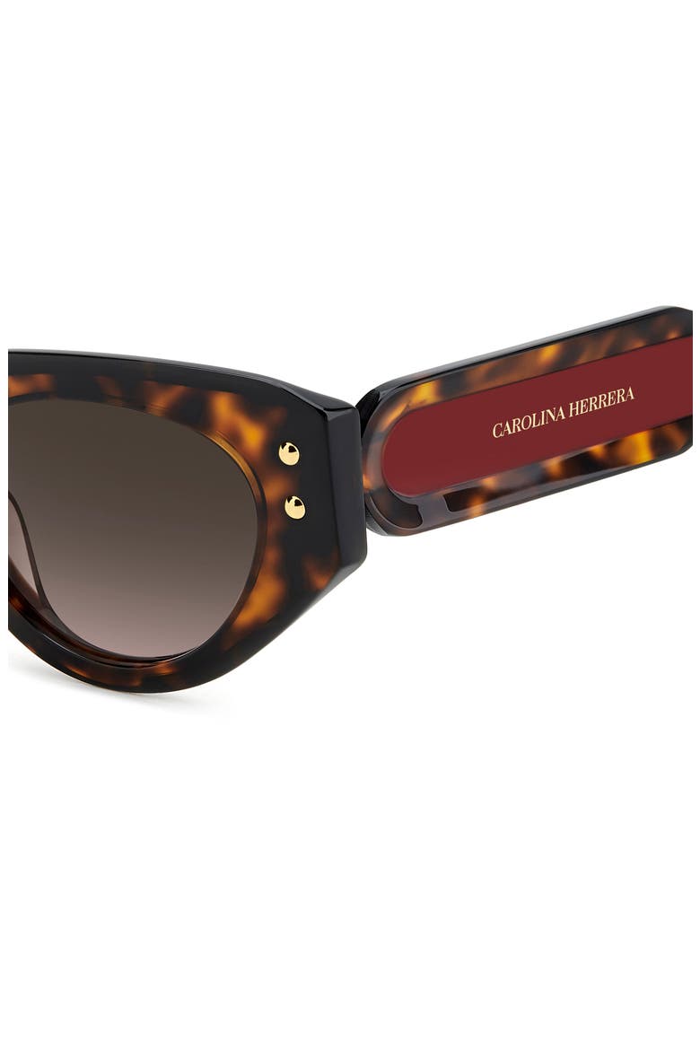 Her 50mm Gradient Cat Eye Sunglasses, Alternate, color, HAVANA RED/ BROWN SF