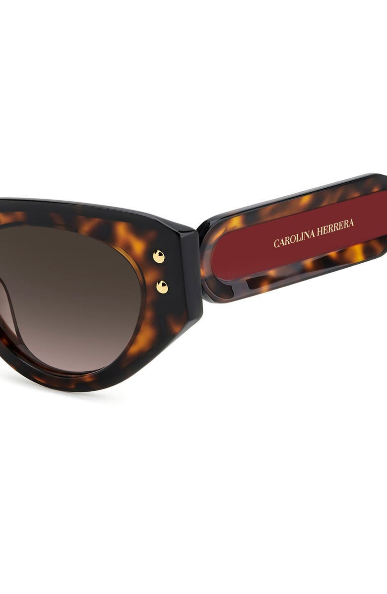 Carolina Herrera Her 50mm Gradient Cat Eye Sunglasses, Alternate, color, Havana Red/ Brown Sf
