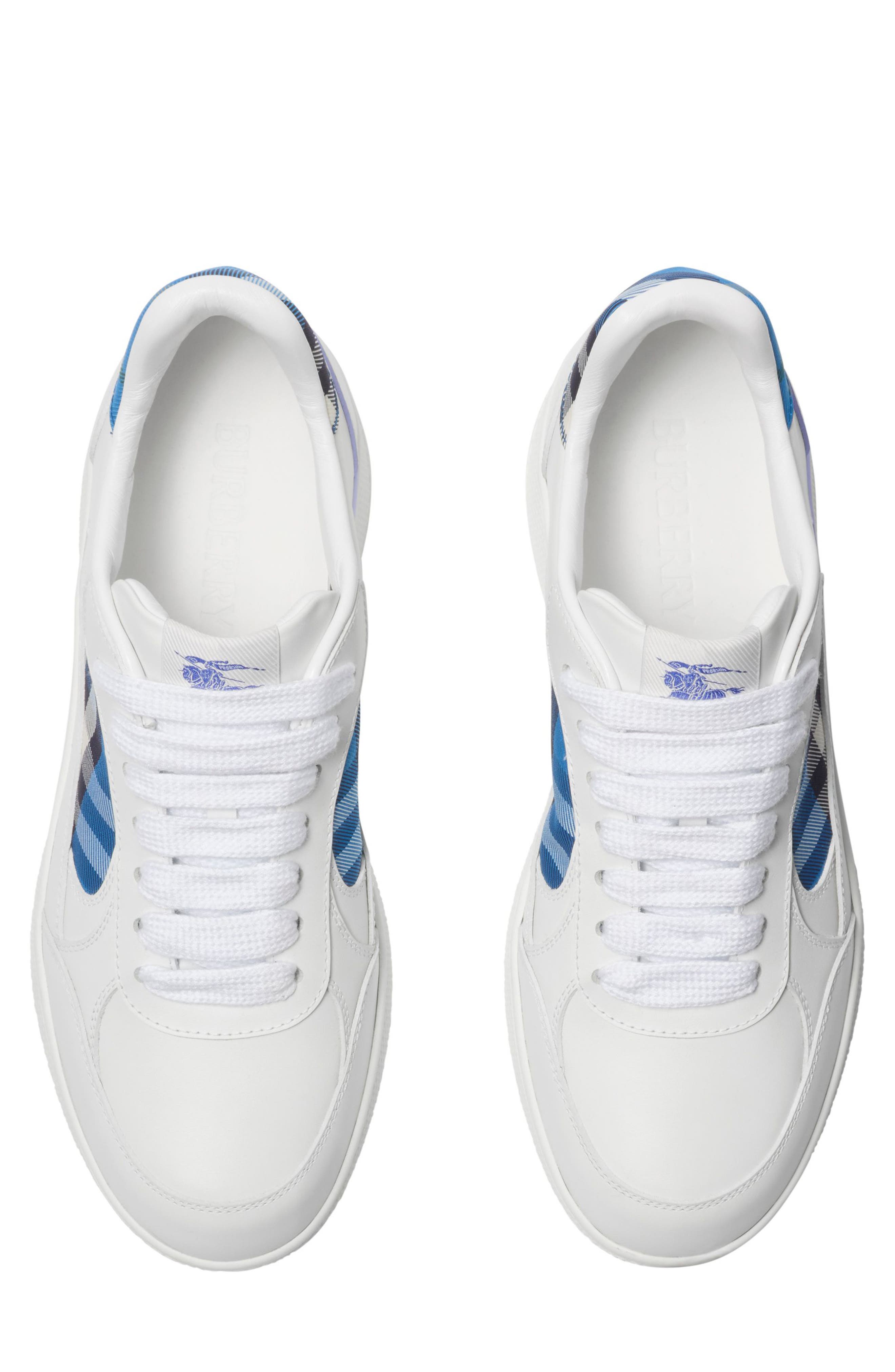 Burberry Terrace Check Court Sneaker, Alternate, color, White/ Hyacinth Ip Ch