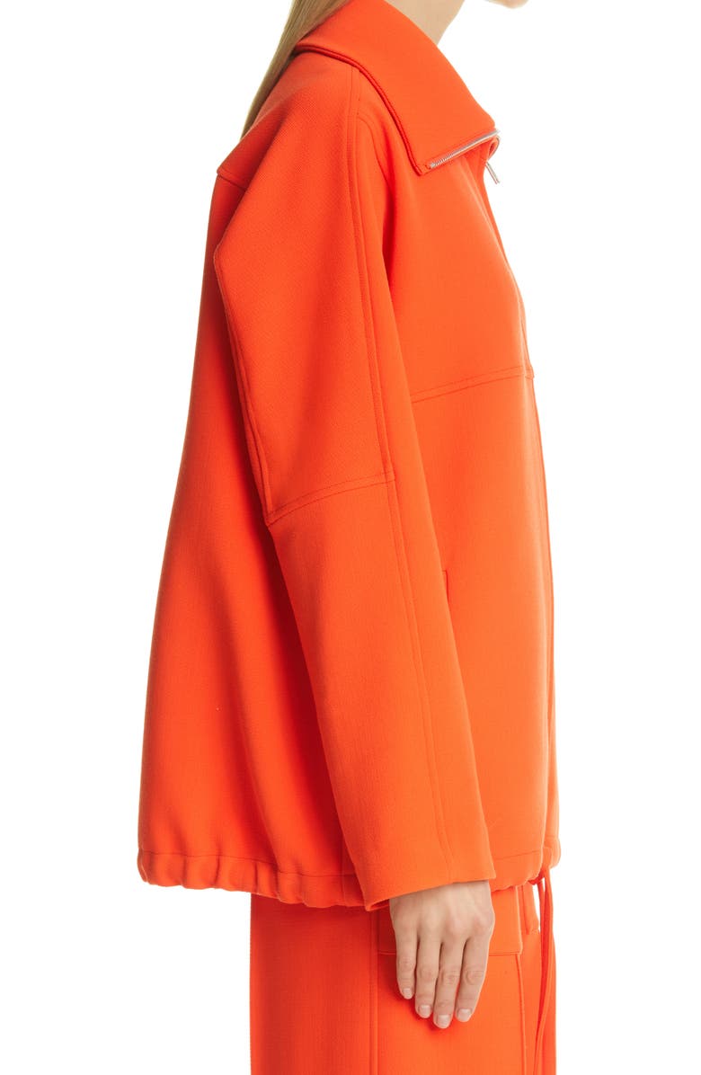 Jil Sander Zip Front Drawstring Hem Wool Jacket, Alternate, color, 