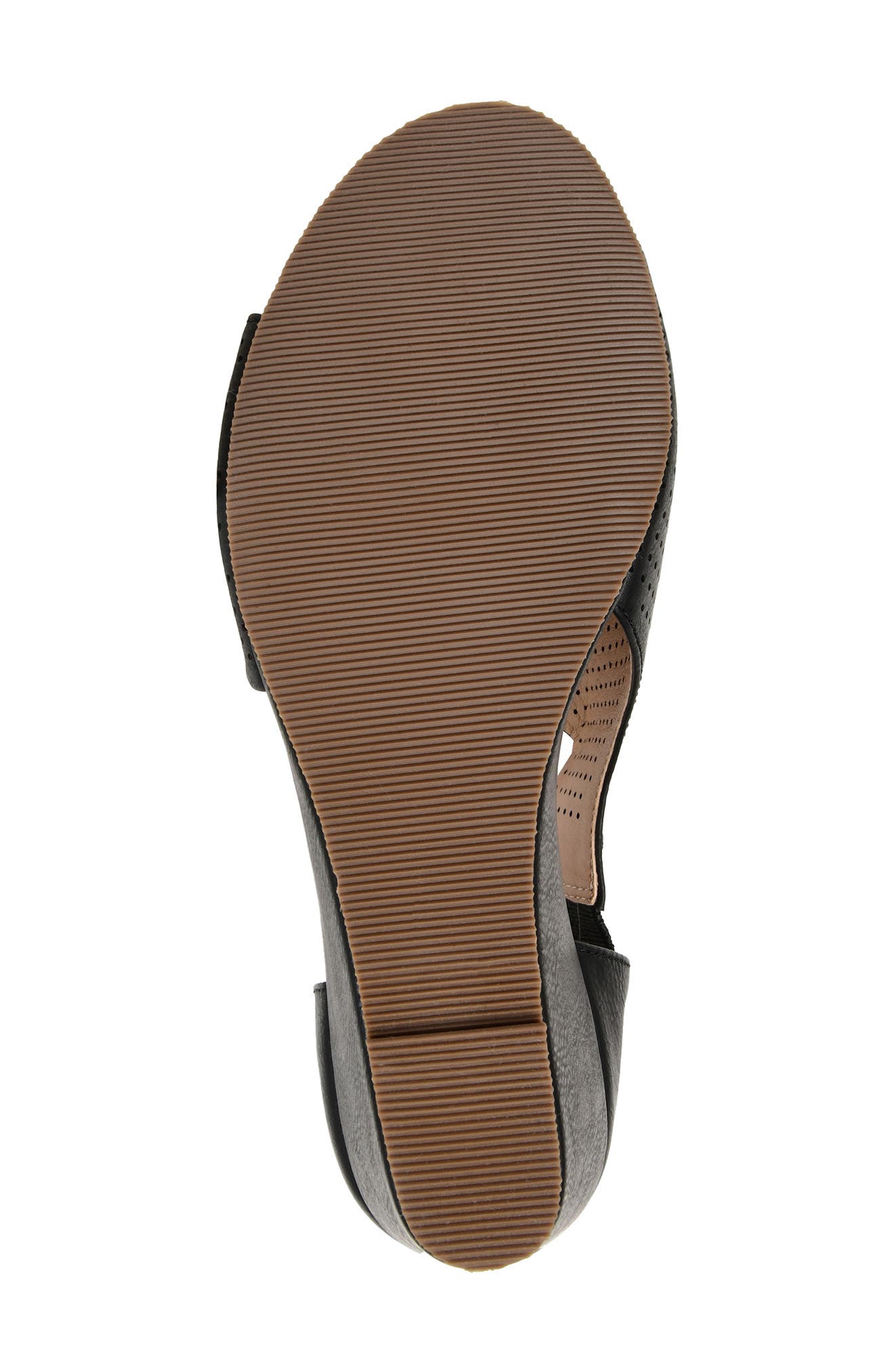 Journee Collection Aretha Perforated Wedge Sandal - Wide Width, Alternate, color, Black
