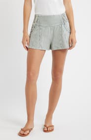 Free People Luna Railroad Stripe Cotton Shorts