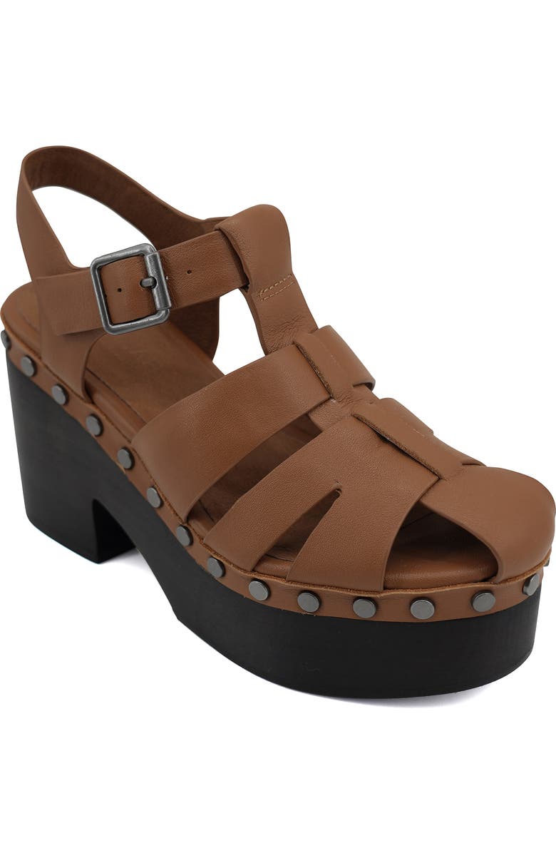 Artisan Crafted By Zigi Lorenza Platform Fisherman Sandal, Main, color, Tan Leather