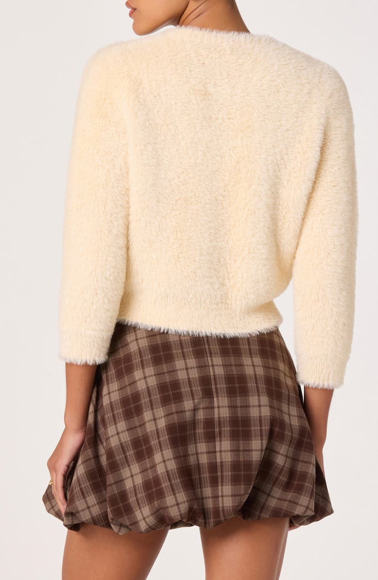 ASTR the Label Faux Fur Cardigan, Alternate, color, Cream