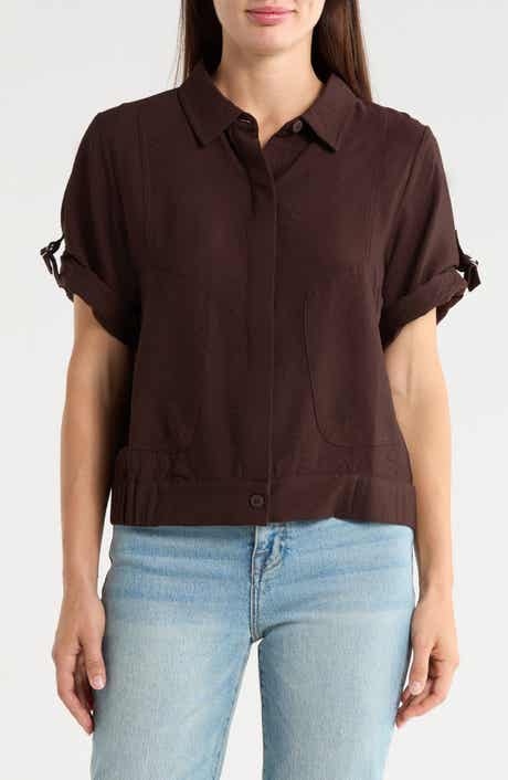 DKNY Short Sleeve Roll Tab Jacket