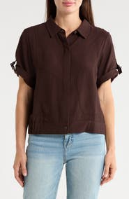 DKNY Short Sleeve Roll Tab Jacket
