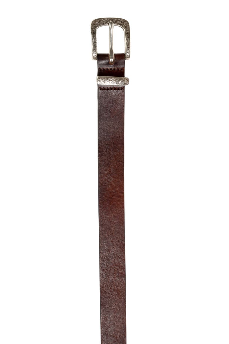 Rodeo Belt, Alternate, color, Brown Leather/Silver