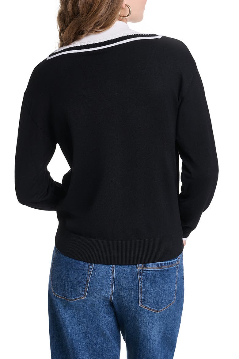 Eiffel Tower Twofer Sweater, Alternate, color, BLACK/ SOFT WHITE