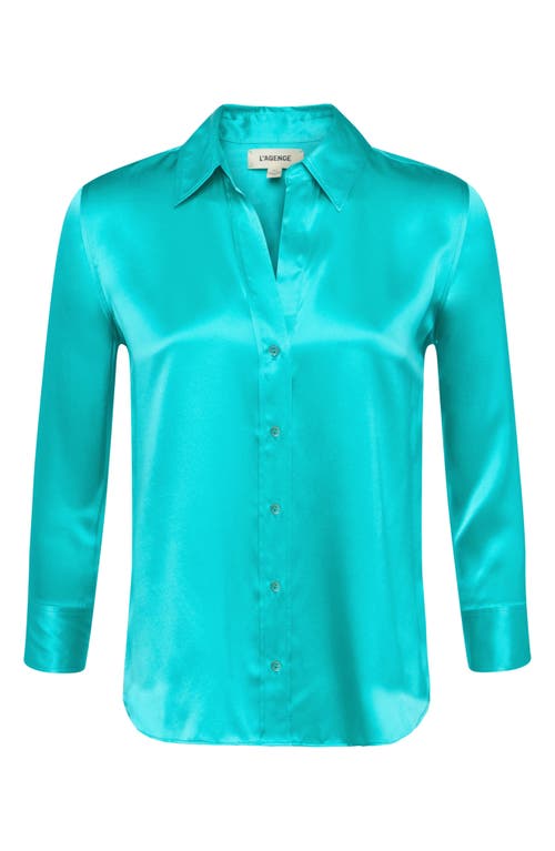 L'agence Bianca Silk Charmeuse Button-down Blouse