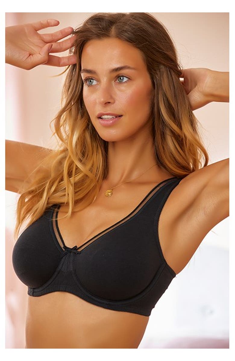 LASCANA Women's 2 Pk Minimizer Underwire T-Shirt Bras, Alternate, color, Black & White