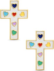 Lily Nily Kids' Cross Enamel Stud Earrings