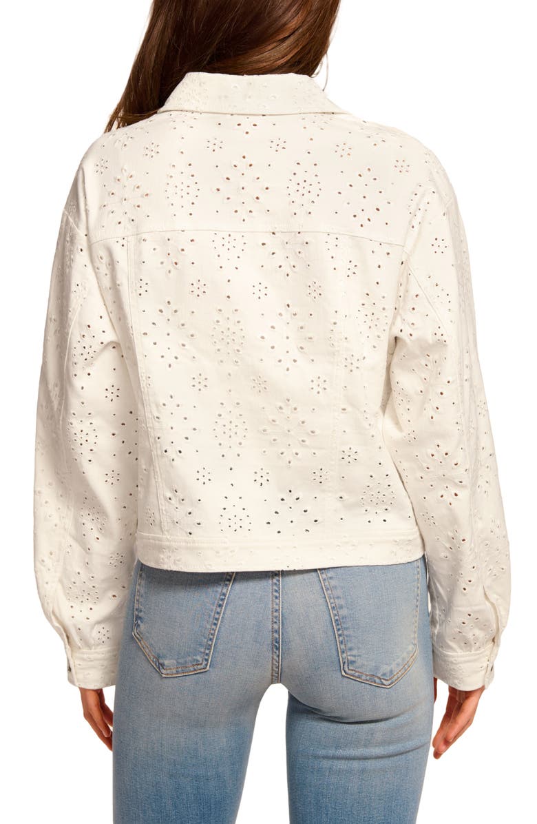 Ramy Brook Martha Eyelet Embroidery Denim Jacket, Alternate, color, 