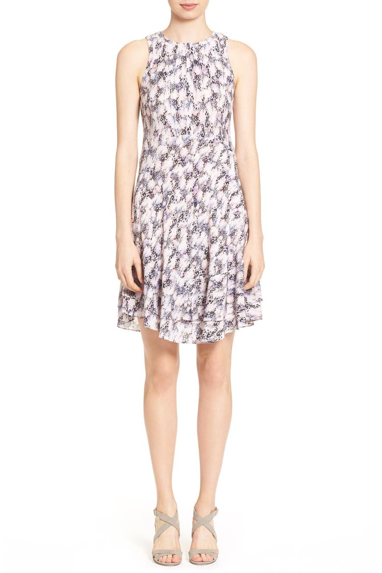 Abstract Print Sleeveless Dress, Main, color, IVORY/ BLACK