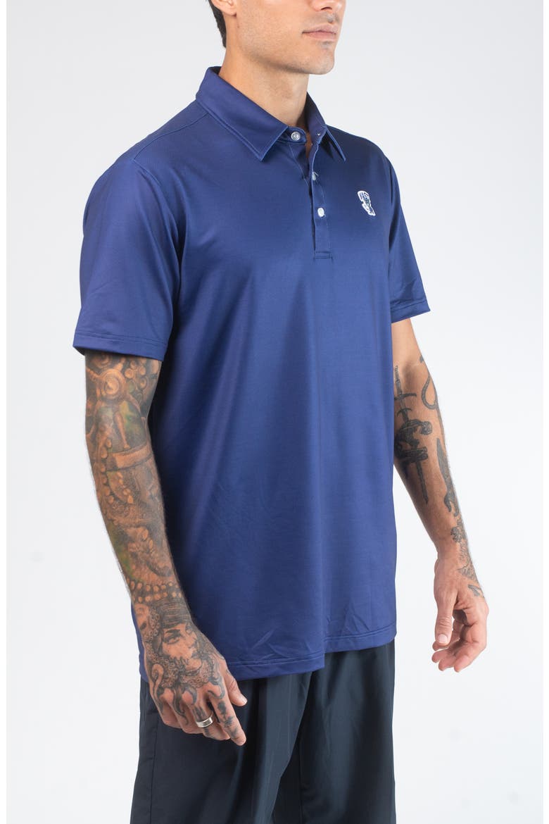 Aqua Terra Formosan Bear Tech Performance Polo, Alternate, color, NAVY