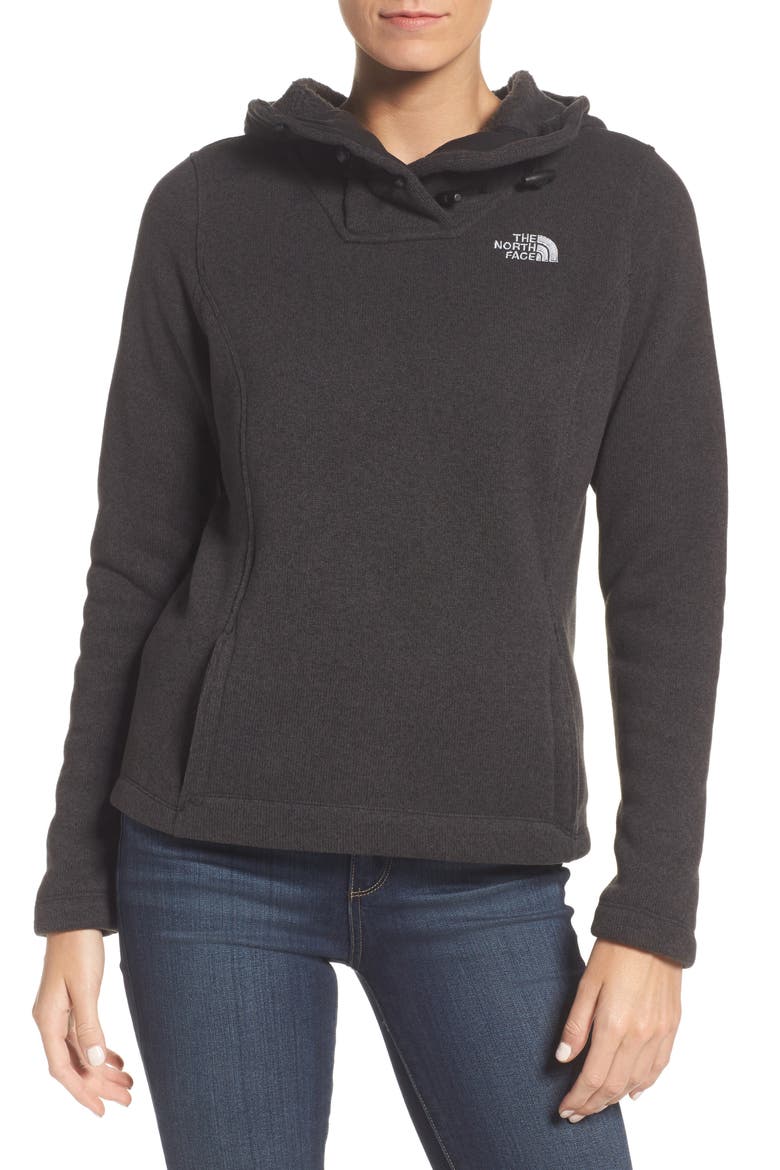 Crescent Hooded Pullover, Main, color, TNF BLACK HEATHER