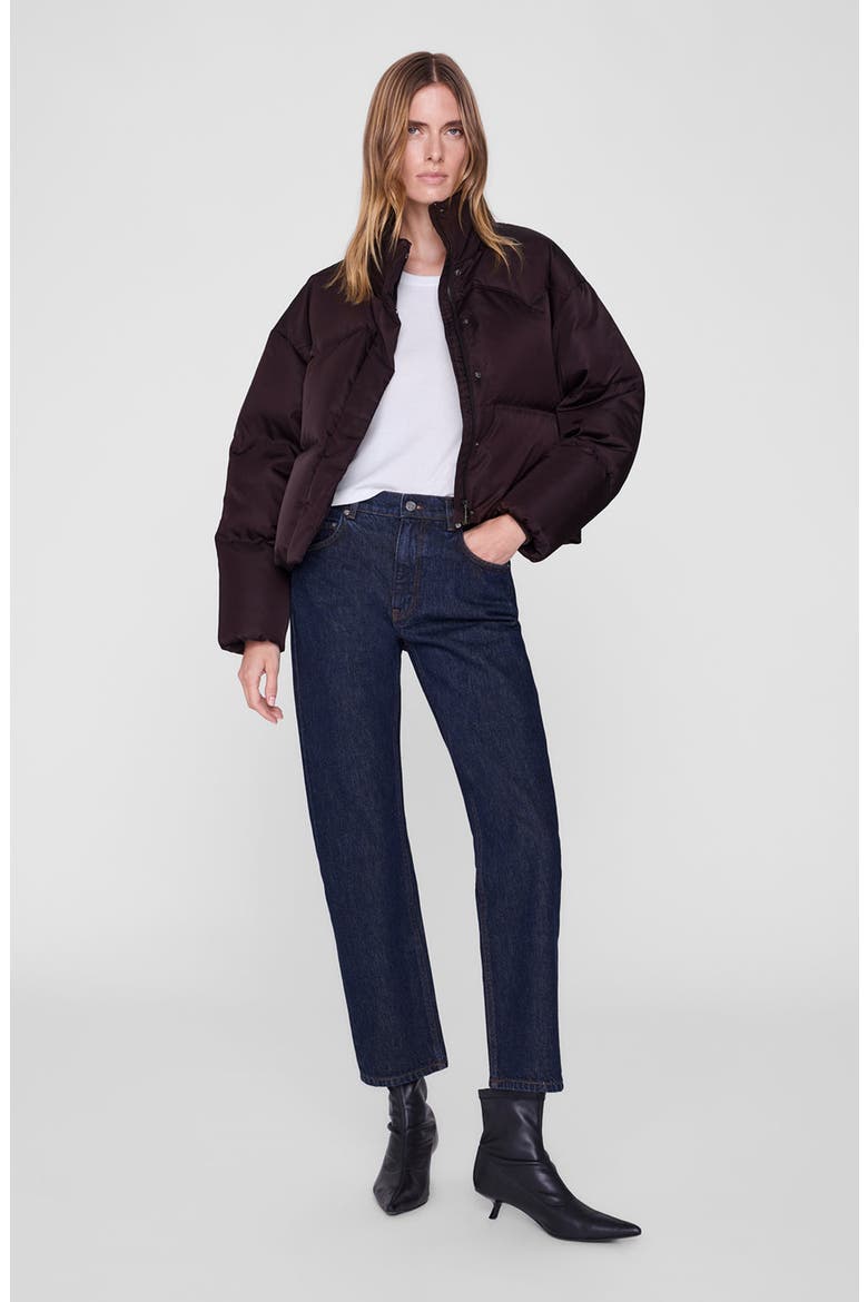 Oslo Cropped Puffer Jacket, Main, color, Dark Brown