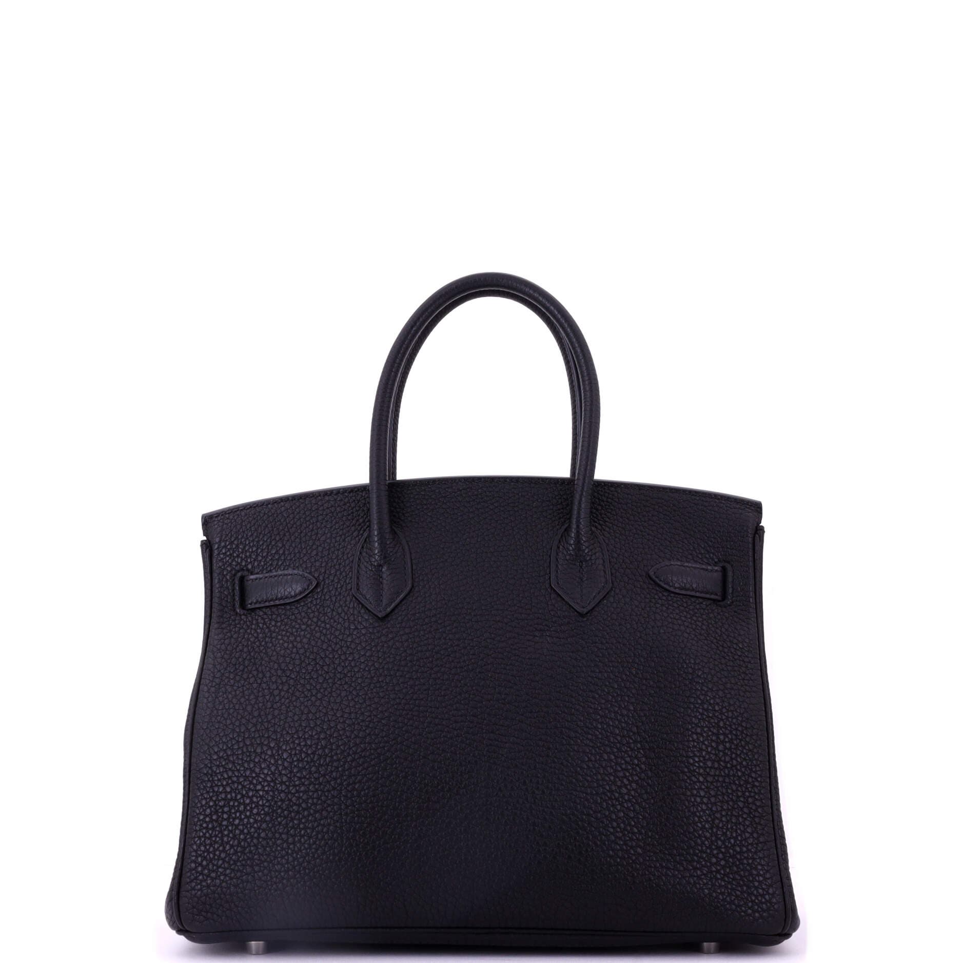 Pre-Owned Hermes Birkin Handbag Black Togo with Palladium Hardware 30, Alternate, color, Noir