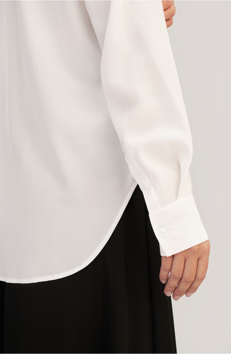 Lilysilk Drop Shoulders Oversize Silk Shirt, Alternate, color, Natural White