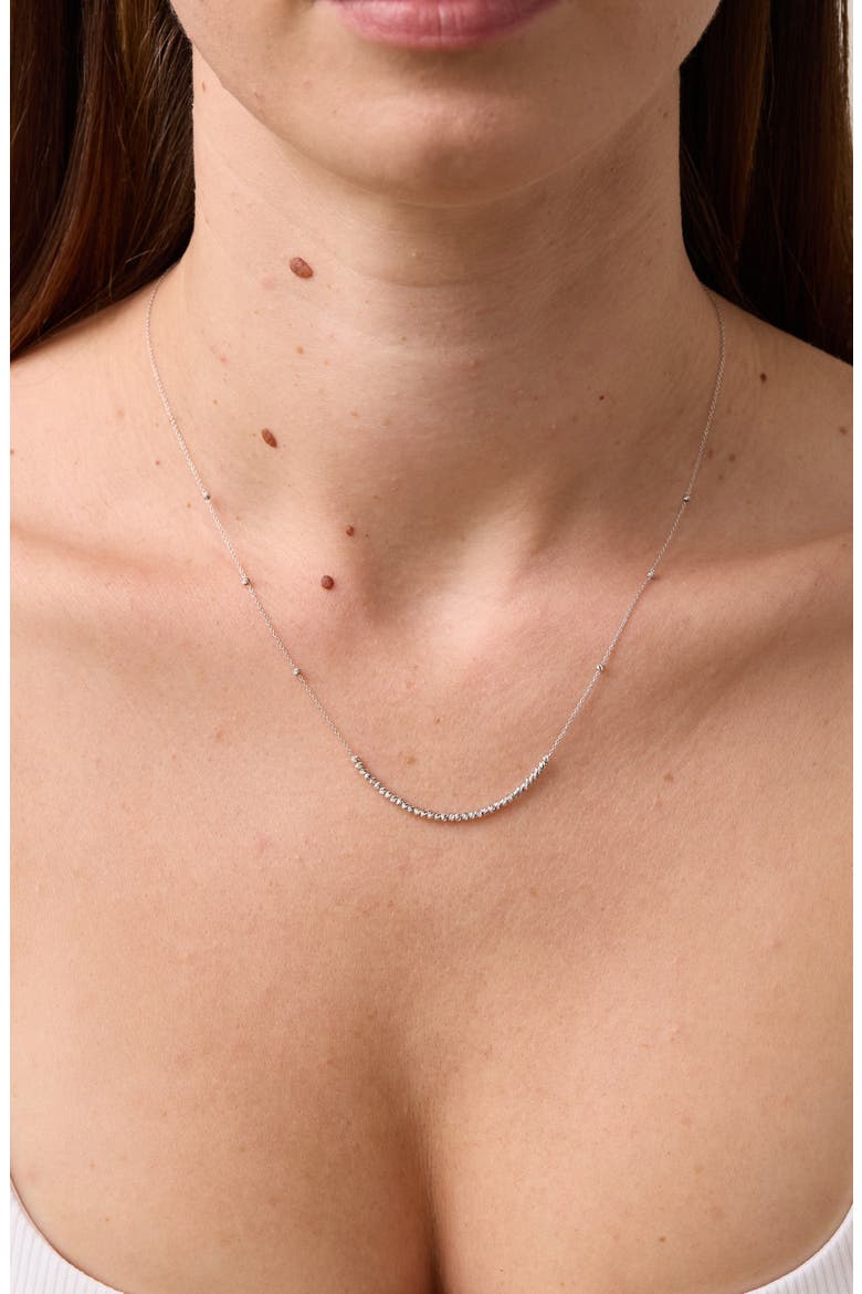 14K Gold Beaded Chain Necklace, Alternate, color, 14K WHITE GOLD