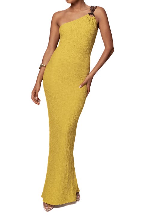 Summer in Capri One-Shoulder Maxi Dress