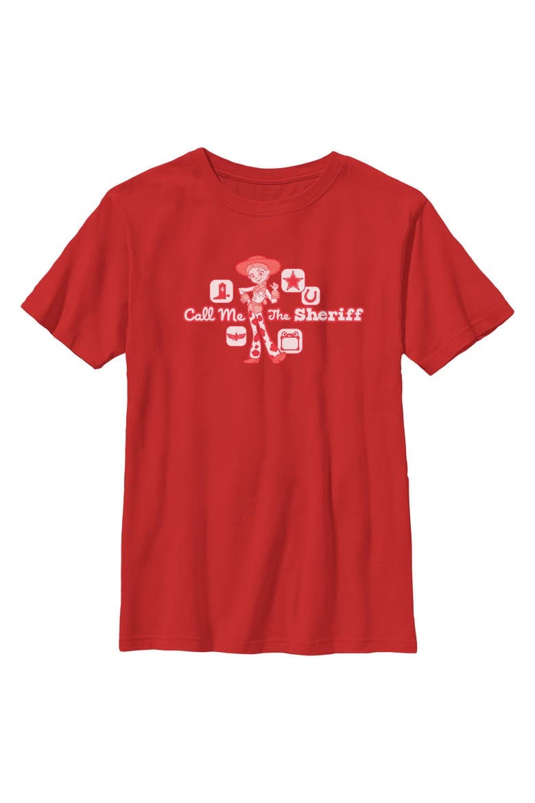 Boy's Toy Story 5 Call Me The Sheriff  Graphic T-Shirt, Main, color, Red