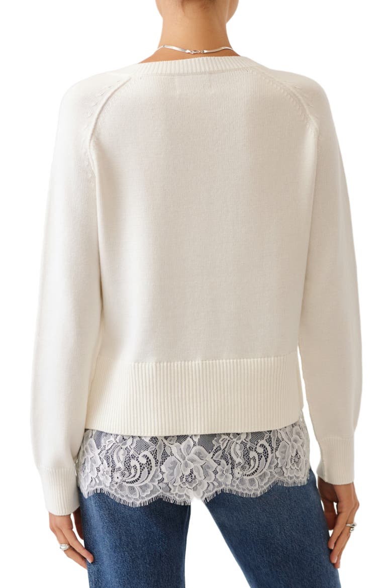 Camila Lace Layered Sweater, Alternate, color, CREAM