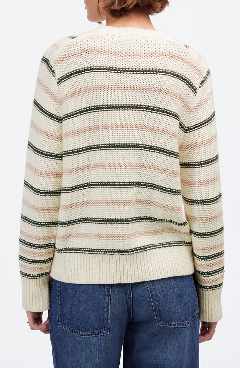 Madewell Stripe Crewneck Cotton Sweater, Alternate, color, 